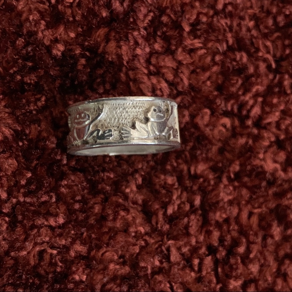 Frog Eternity Ring Sterling Silver .925 Stamped